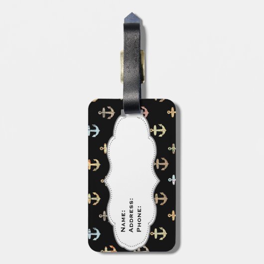 ミスターいかりパターン – ミスター・アンド・ミセス・セットの半分 ラゲッジタグ (裏面縦)