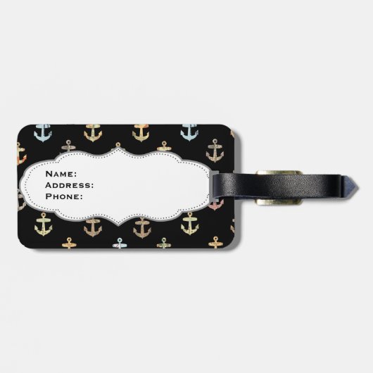 ミスターいかりパターン – ミスター・アンド・ミセス・セットの半分 ラゲッジタグ (裏面横)