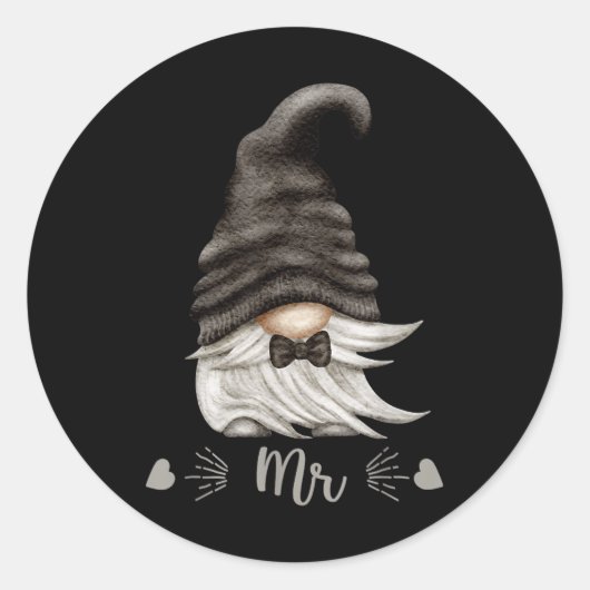 ミスターおもしろい&amp；マッチングカップルのミセス格言- Gr ラウンドシール (正面)
