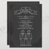 ミスターとミスター ドゥードル チョークボード 同性婚 招待状 (正面/裏面)