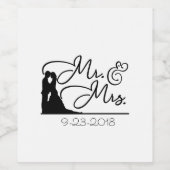 ミスターとミセスのためのパーソナライズされたワインラベル ワインラベル (シングルラベル)