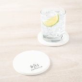 ミスターとミセス|スクリモダンプトパーソナライズされた コースター (側面)