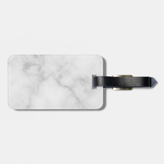 ミスターとミセス|白エレガント大理石スクリモダンプト ラゲッジタグ (裏面横)