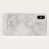 ミスターとミセス|白エレガント大理石スクリモダンプト Case-Mate iPhoneケース (裏面(横))