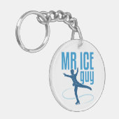ミスターアイスガイ姿スケートで滑るメンズボーイズスケーター キーホルダー (正面左)