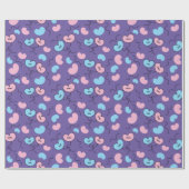 ミスターアンドミセスバルーンズ ウェディングパーティー パープル シームレス ラッピングペーパー (フラット)