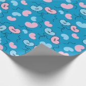 ミスターアンドミセスバルーン ウェディングギフト ブルージームレス ラッピングペーパー (角)