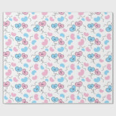 ミスターアンドミセス ウェディング バルーン ホワイト シームレス ラッピングペーパー (フラット)