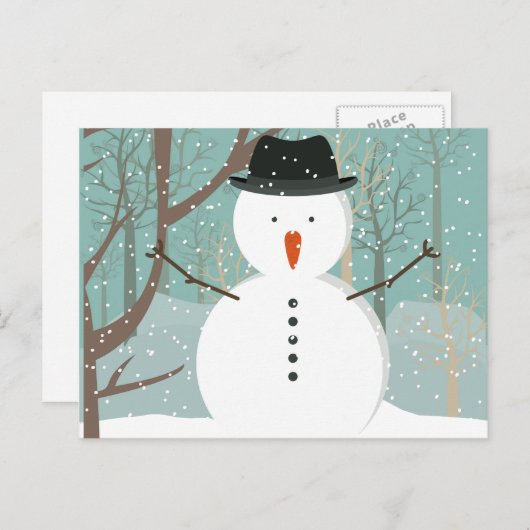 ミスターウィンター雪だるまはがき ポストカード (正面/裏面)