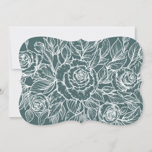 ミスターエレガント・アンド・ミセス・コードブライダルまたはウェディングシャワー 招待状 (裏面)