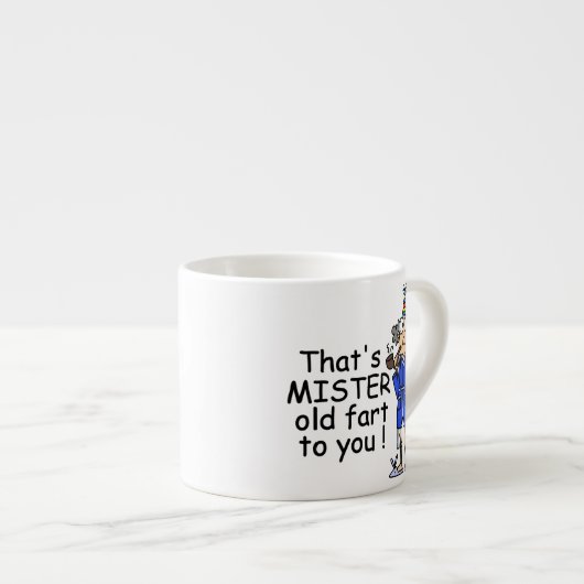 ミスターオールドファルト誕生日ユーモア エスプレッソカップ (正面右)