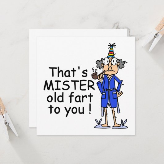 ミスターオールドファルト誕生日ユーモア カード (正面/裏面インサイチュ)