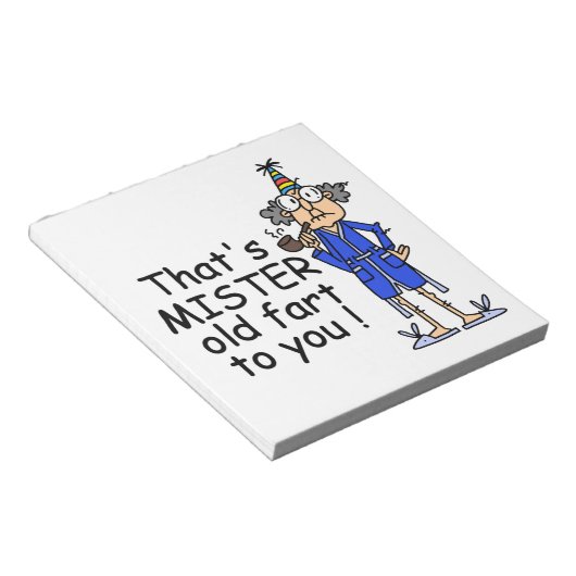 ミスターオールドファルト誕生日ユーモア ノートパッド (アングル)
