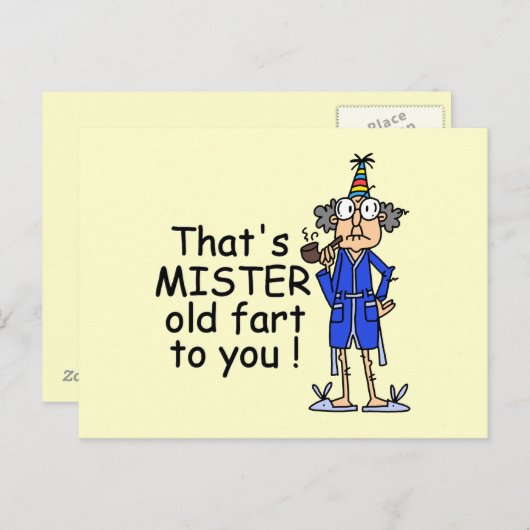 ミスターオールドファルト誕生日ユーモア ポストカード (正面/裏面)
