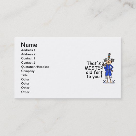 ミスターオールドファルト誕生日ユーモア 名刺 (正面)