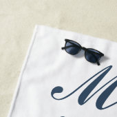 ミスターカスタム&ミセス・ハネムーン・ギフト新婚グレー ビーチタオル (インサイチュ)