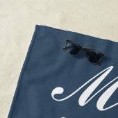 ミスターカスタム&ミセス・ハネムーン・ギフト新婚グレー ビーチタオル (インサイチュ)