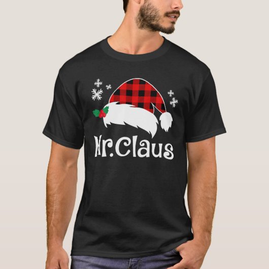 ミスタークラウス ミセスクラウス クリスマス おもしろ カップル Tシャツ (正面)