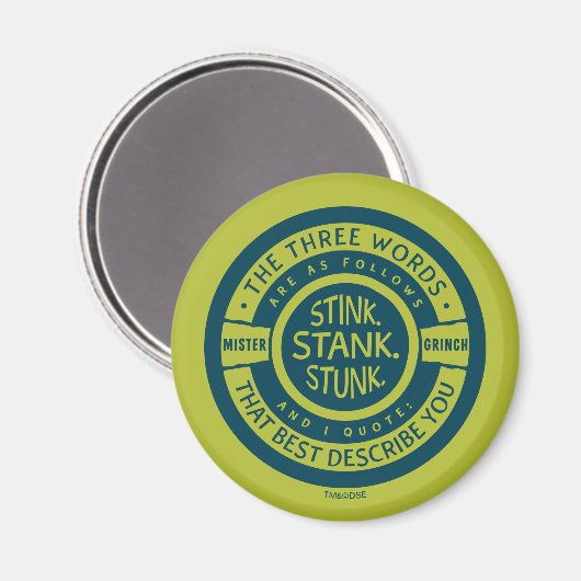 ミスターグインチ | Stink Stank Stunk引用文 マグネット (正面/裏面)