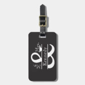 ミスターパーソナライズされた・アンド・ミセス・ニュー結婚・モノグラム ラゲッジタグ (正面縦)