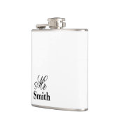 ミスターパーソナライズされた・ネーム・ホワイト・ブラック フラスク (左)