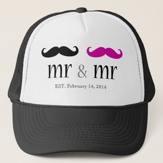 ミスターパーソナライズされた&ミスターMustache Trucker Hat キャップ (正面)