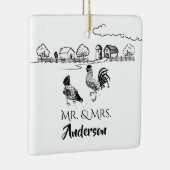 ミスターパーソナライズされた・ミセス・チキンズ・ファーム第1クリスマス セラミックオーナメント (右)