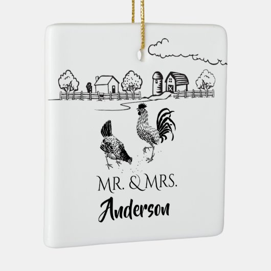 ミスターパーソナライズされた・ミセス・チキンズ・ファーム第1クリスマス セラミックオーナメント (右)
