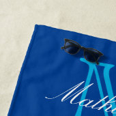 ミスタービーチ結婚式ハートインサンドファミリーモノグラムB ビーチタオル (インサイチュ)