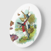 ミスターペリカン魚釣り ラージ壁時計 (傾斜)