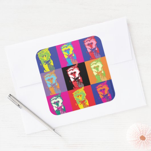 ミスターポップ・アートの転がプレジデントと一緒に! スクエアシール (封筒)