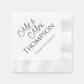 ミスターミセス・ウェディング・レセプション・カクテルナプキンス 縁ありカクテルナプキン (正面)