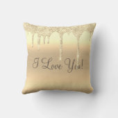 ミスターミセス・金ゴールド・グリッター結婚の形見エレガント クッション (裏面)