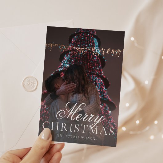 ミスターモダン&ミセス婚約写真クリスマスカード シーズンカード