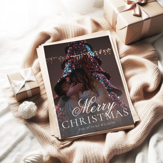 ミスターモダン&ミセス婚約写真クリスマスカード シーズンカード