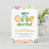 ミスターワンダーフルボホファースト誕生日レインボー 招待状 (スタンド正面)