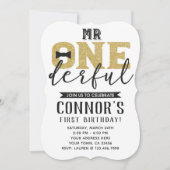 ミスターワンダーフル1歳の誕生日招待状 招待状 (正面)
