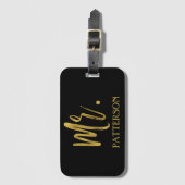 ミスター姓ゴールドフォイル荷物バッグラベル ラゲッジタグ (正面縦)