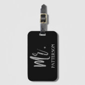 ミスター姓シルバーフォイル荷物バッグラベル ラゲッジタグ (正面縦)