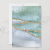 ミスター水彩色モダン金ゴールドグリッター婚約 招待状 (裏面)