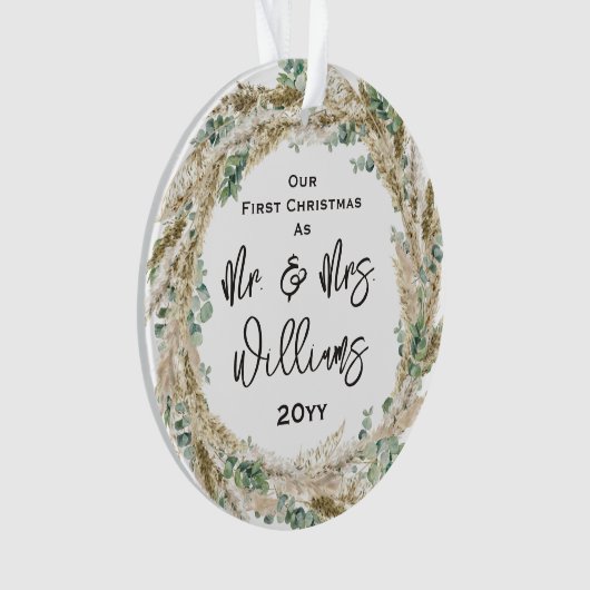 ミスター結婚したとして最初のクリスマス新婚のお母さん オーナメント (正面)
