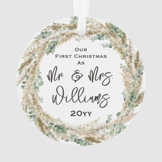 ミスター結婚したとして最初のクリスマス新婚のお母さん オーナメント (裏面)