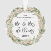 ミスター結婚したとして最初のクリスマス新婚のお母さん オーナメント (正面)