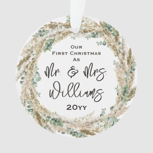 ミスター結婚したとして最初のクリスマス新婚のお母さん オーナメント (正面)