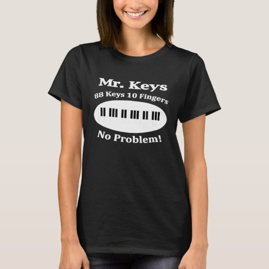 ミスター鍵ピアノプレーヤー88鍵10指 Tシャツ (正面)