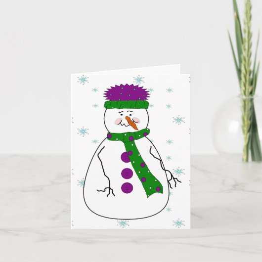 ミスター雪だるま、雪お洒落雪 シーズンカード (正面)