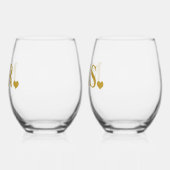 ミスター・アンド・パーソナライズされたミセス結婚 ステムなしワイングラス (左)