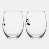 ミスター・アンド・パーソナライズされたミセス結婚 ステムなしワイングラス (左)