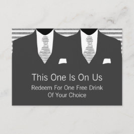 ミスター・アンド・ミスター・グレーのスーツとタイのゲイ結婚 サンキューカード