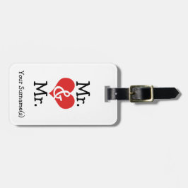 ミスター・アンド・ミスター・ツー結婚ルームのハネムーン ラゲッジタグ